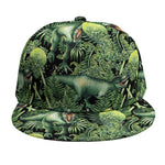 T-Rex Dinosaur And Jurassic Plants Print Snapback Cap