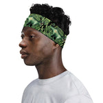 T-Rex Dinosaur And Jurassic Plants Print Sports Headband