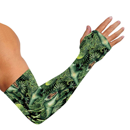 T-Rex Dinosaur And Jurassic Plants Print Sun Protection Arm Sleeves