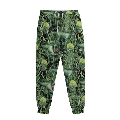 T-Rex Dinosaur And Jurassic Plants Print Sweatpants