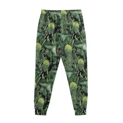 T-Rex Dinosaur And Jurassic Plants Print Sweatpants
