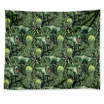 T-Rex Dinosaur And Jurassic Plants Print Tapestry