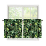 T-Rex Dinosaur And Jurassic Plants Print Tier Curtains