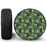T-Rex Dinosaur And Jurassic Plants Print Tire Cover