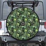 T-Rex Dinosaur And Jurassic Plants Print Tire Cover With Camera Hole