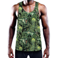 T-Rex Dinosaur And Jurassic Plants Print Men's Workout Tank Top
