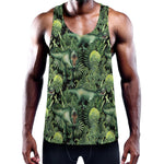 T-Rex Dinosaur And Jurassic Plants Print Training Tank Top