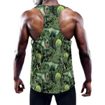 T-Rex Dinosaur And Jurassic Plants Print Training Tank Top