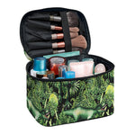 T-Rex Dinosaur And Jurassic Plants Print Travel Makeup Bag