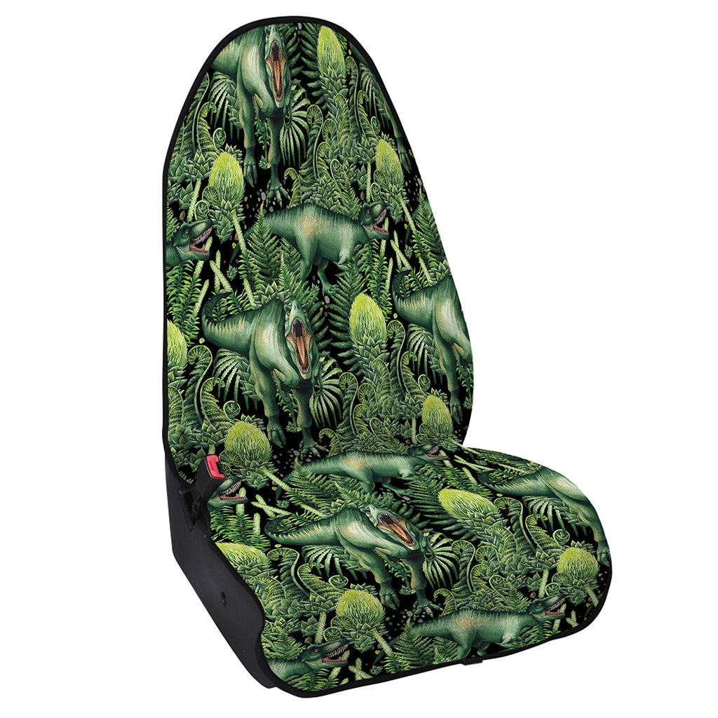 T-Rex Dinosaur And Jurassic Plants Print Waterproof Car Seat Cover