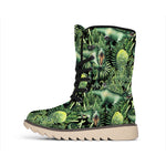 T-Rex Dinosaur And Jurassic Plants Print Winter Boots