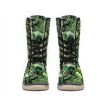 T-Rex Dinosaur And Jurassic Plants Print Winter Boots