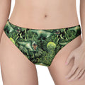 T-Rex Dinosaur And Jurassic Plants Print Women's Thong