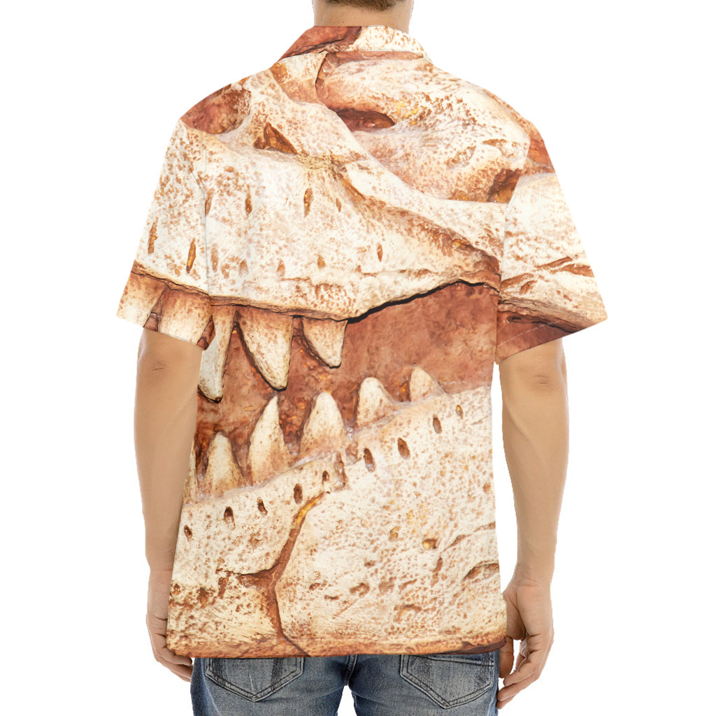T-Rex Fossil Print Aloha Shirt