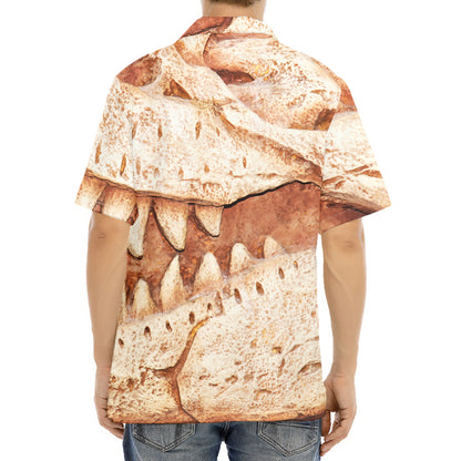 T-Rex Fossil Print Aloha Shirt