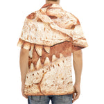 T-Rex Fossil Print Aloha Shirt