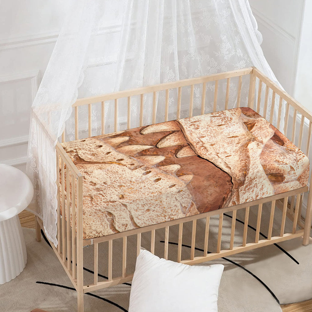 T-Rex Fossil Print Baby Crib Sheet