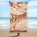 T-Rex Fossil Print Beach Towel