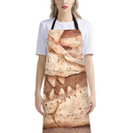 T-Rex Fossil Print Bib Apron With Pocket
