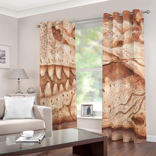 T-Rex Fossil Print Blackout Grommet Curtains