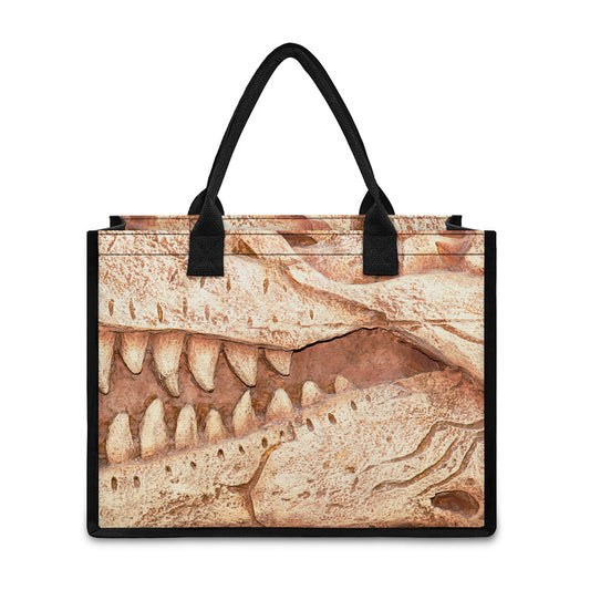 T-Rex Fossil Print Canvas Tote Bag