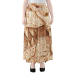 T-Rex Fossil Print Chiffon Maxi Skirt