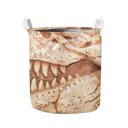 T-Rex Fossil Print Collapsible Laundry Basket