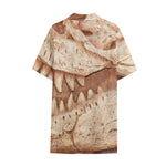 T-Rex Fossil Print Cotton Hawaiian Shirt