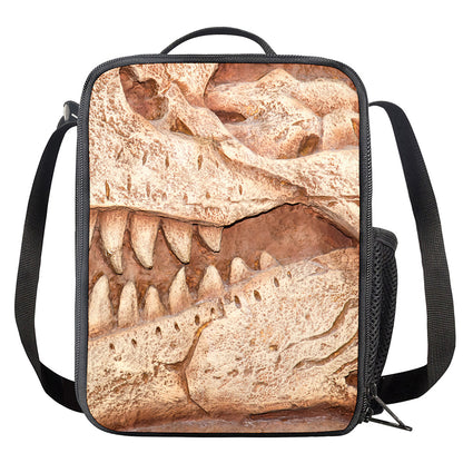 T-Rex Fossil Print Crossbody Lunch Bag
