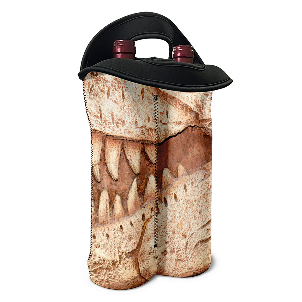 T-Rex Fossil Print Double Neoprene Wine Tote