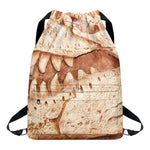 T-Rex Fossil Print Drawstring Backpack