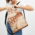 T-Rex Fossil Print Drawstring Backpack