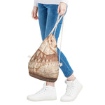 T-Rex Fossil Print Drawstring Bag