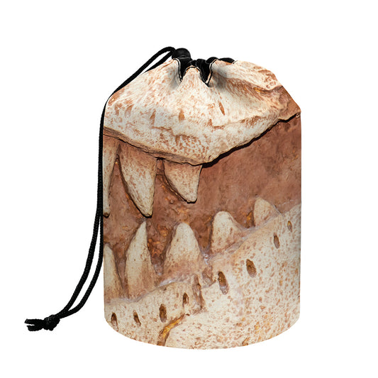 T-Rex Fossil Print Drawstring Makeup Bag