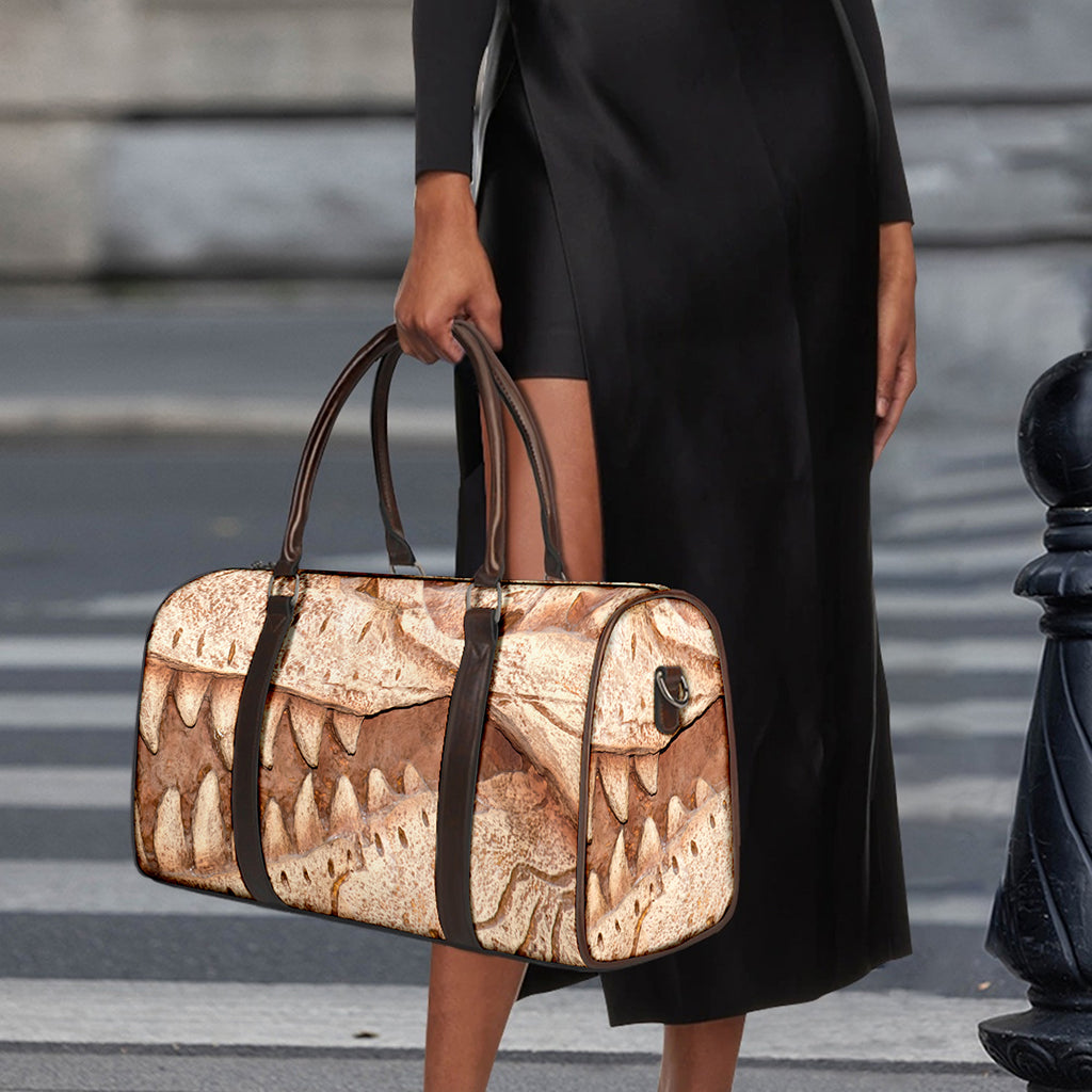 T-Rex Fossil Print Duffle Bag