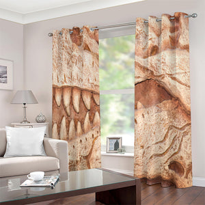 T-Rex Fossil Print Extra Wide Grommet Curtains