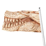 T-Rex Fossil Print Flag