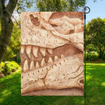 T-Rex Fossil Print Garden Flag