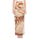 T-Rex Fossil Print High Slit Maxi Skirt