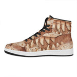 T-Rex Fossil Print High Top Leather Sneakers