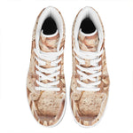 T-Rex Fossil Print High Top Leather Sneakers