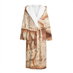 T-Rex Fossil Print Hooded Bathrobe