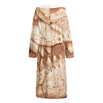 T-Rex Fossil Print Hooded Bathrobe