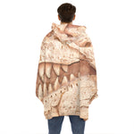 T-Rex Fossil Print Hoodie Blanket