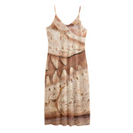 T-Rex Fossil Print Jersey Midi Cami Dress