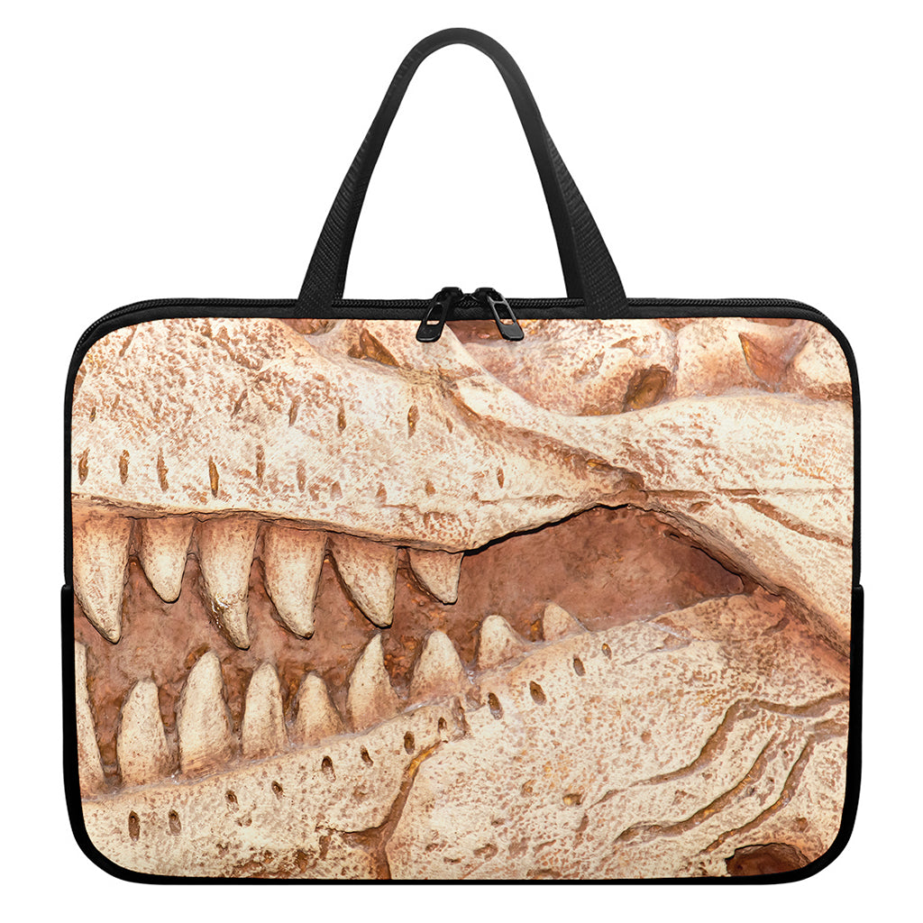 T-Rex Fossil Print Laptop Sleeve With Handle