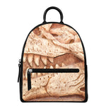 T-Rex Fossil Print Leather Backpack