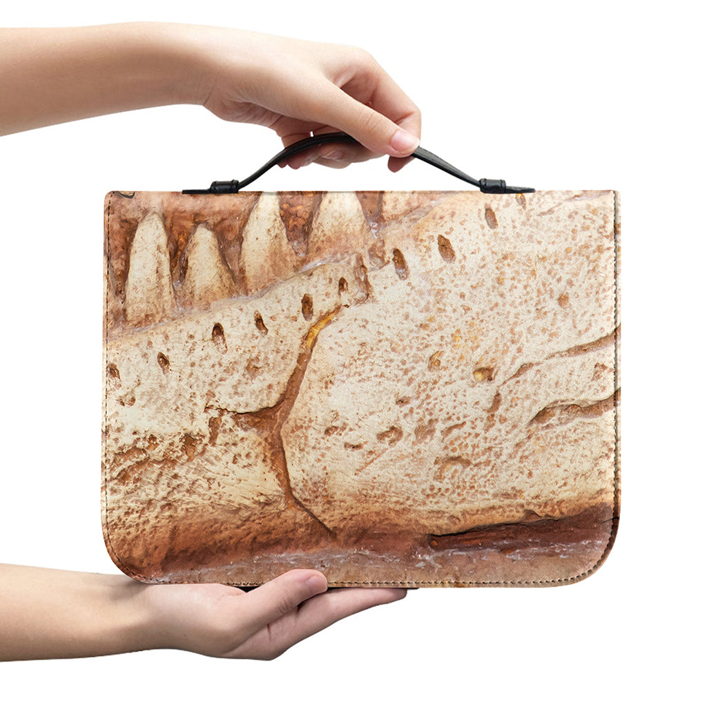 T-Rex Fossil Print Leather Bible Cover