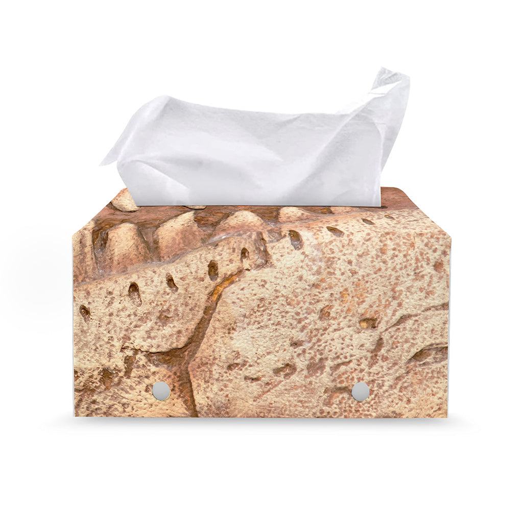T-Rex Fossil Print Leather Tissue Box Cover