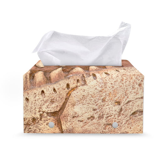 T-Rex Fossil Print Leather Tissue Box Cover